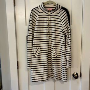 Lilly Pulitzer Skipper popover dress.  Off white with navy stripes